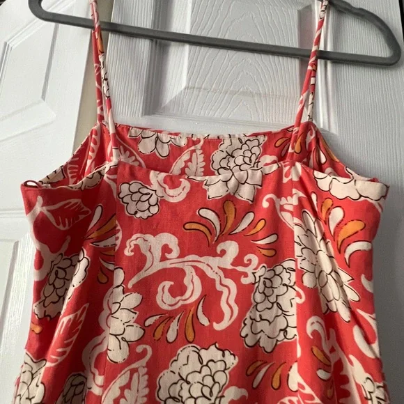 Zara Coral and Cream Floral Dress - Picture 11 of 13